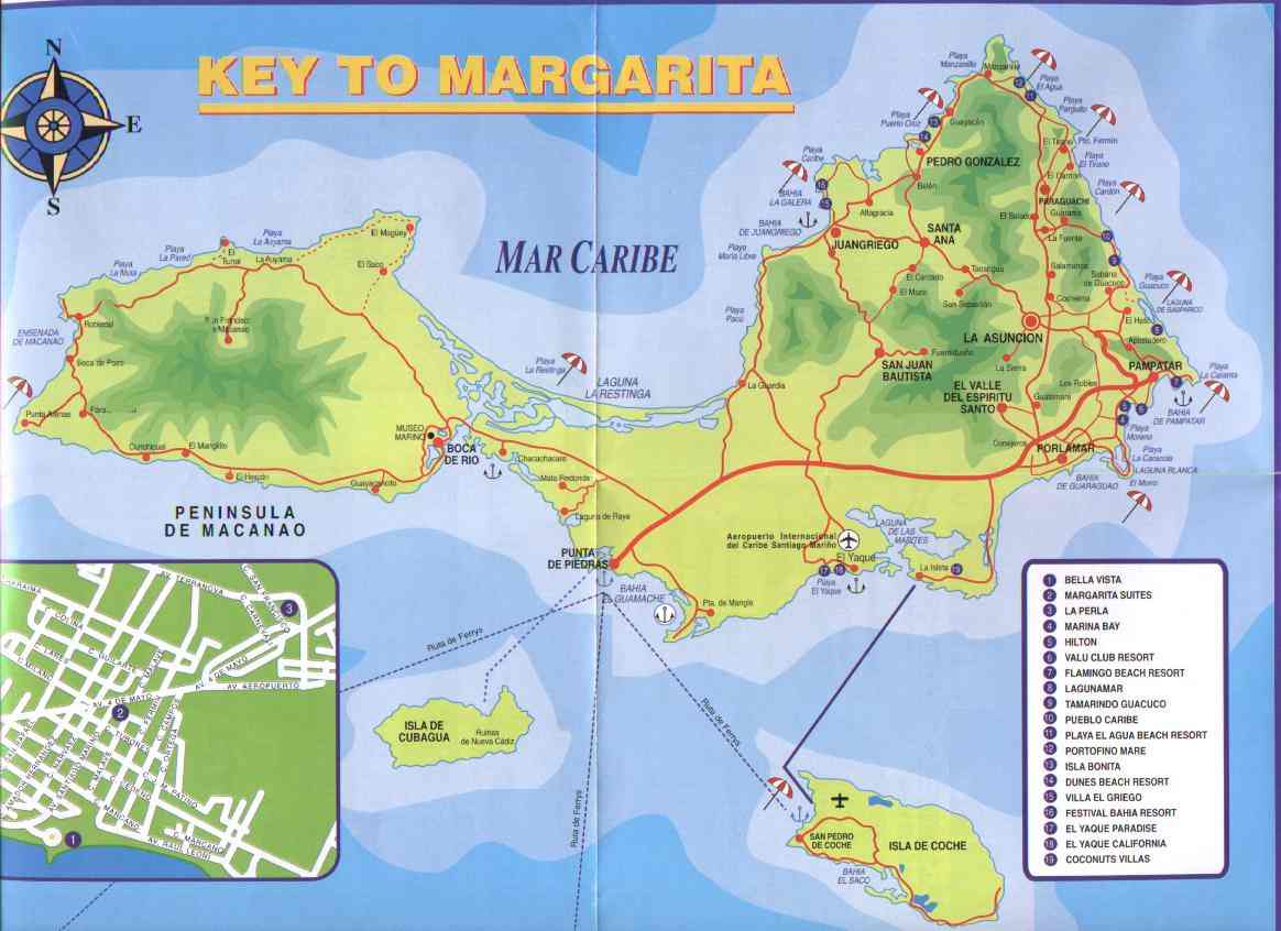 Mapa de Isla de Margarita 